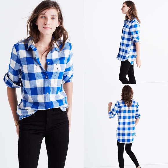 Madewell Tops - Madewell Flannel Classic Ex BF Shirt Buffalo Check